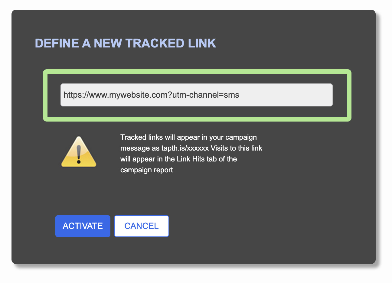 How to track a link within your message