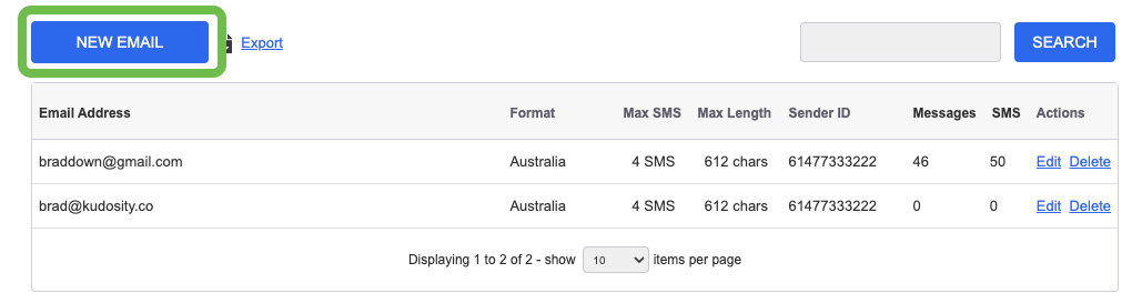 How to set up Email SMS