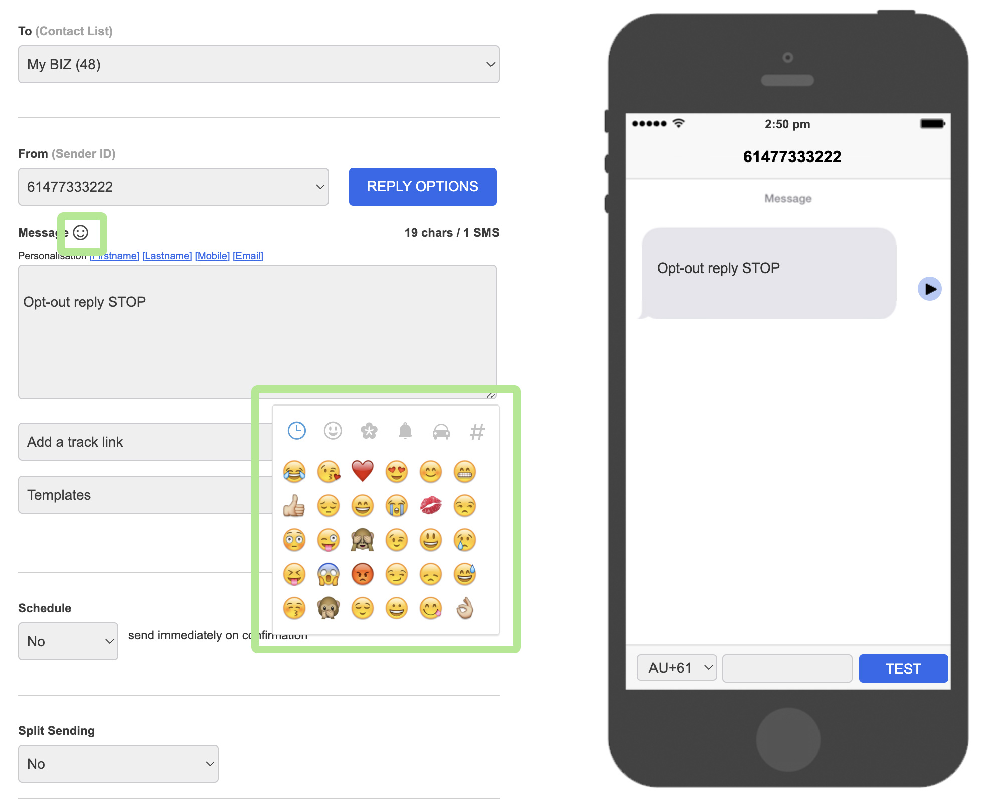 How to add emojis into your message